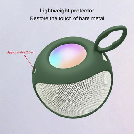 Speaker Protective Cover Home Audio Soft Silicone Protective Case For Apple HomePod Mini(Dark Green)-garmade.com