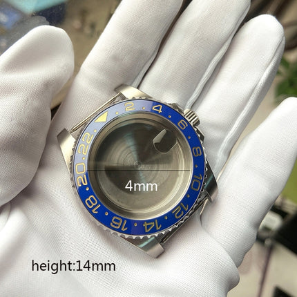 For Rolex 2813/8215/2836/3804/8200 GMT Watch Case For Rolex 2813/8215/2836/3804/8200, Colour: SUB Silver Aluminum Ring-garmade.com