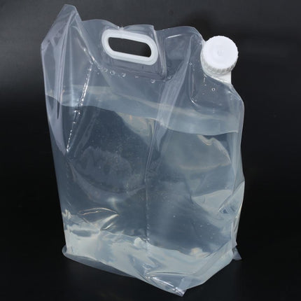 Foldable Water Bag Outdoor Sports Camping Hiking Storge Water Bucket Picnic Water Container Lifting Carrier Water Bag 5L(WHITE)-garmade.com
