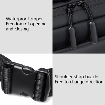 WEIXIER 9563 Men Outdoor Messenger Bag Multifunctional PU Large-Capacity Waist Bag(Gray)-garmade.com