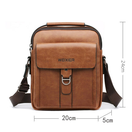 WEIXIER 8606 Men Outdoor Small Messenger Bags Leisure Sports Shoulder Bags(Red Brown)-garmade.com
