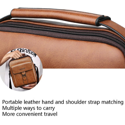 WEIXIER 8606 Men Outdoor Small Messenger Bags Leisure Sports Shoulder Bags(Dark Brown)-garmade.com