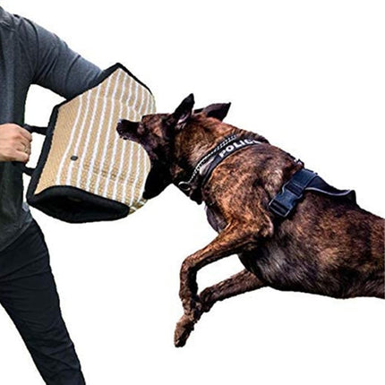 Dog Training Black-Edged Rough-Grained Jute Fluttering Sleeves Protector-garmade.com