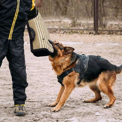 Dog Training Black-Edged Rough-Grained Jute Fluttering Sleeves Protector-garmade.com