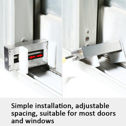 2 PCS Aluminum Screen Window Door Lock Child Protection Safety Lock Anti-theft Stopper(One-word Key)-garmade.com