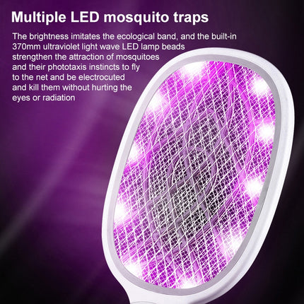 Electrical Mosquito Swatter Mosquito Killer Two-In-One USB Rechargeable Household Electrical Mosquito Swatter, Colour: LEDx6 Purple (Base Charging)-garmade.com
