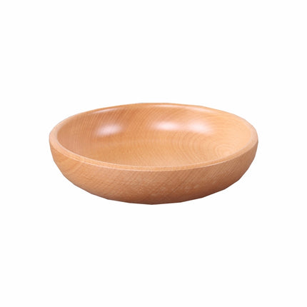 Round Fruit Plate Salad Bowl Thick Wood Dried Fruit Plate Fruit Sushi Plate, Specification: 15cm-garmade.com