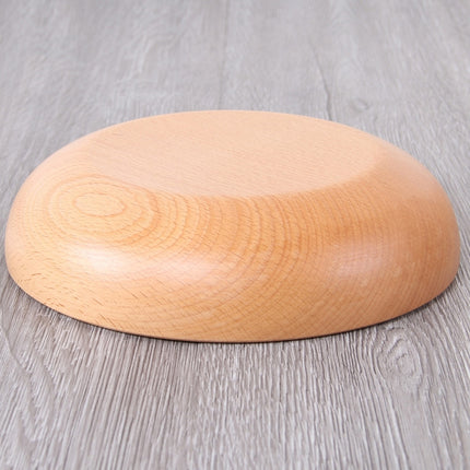 Round Fruit Plate Salad Bowl Thick Wood Dried Fruit Plate Fruit Sushi Plate, Specification: 15cm-garmade.com