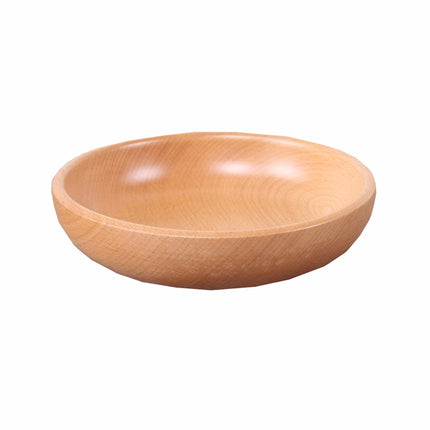 Round Fruit Plate Salad Bowl Thick Wood Dried Fruit Plate Fruit Sushi Plate, Specification: 20cm-garmade.com