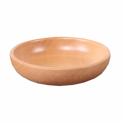 Round Fruit Plate Salad Bowl Thick Wood Dried Fruit Plate Fruit Sushi Plate, Specification: 25cm-garmade.com