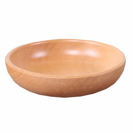 Round Fruit Plate Salad Bowl Thick Wood Dried Fruit Plate Fruit Sushi Plate, Specification: 30cm-garmade.com