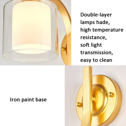 5W Warm Light Simple Bedroom Study Bedside Lamp LED Wall Lamp Creative Corridor Wall Lamp(2032 Gold)-garmade.com