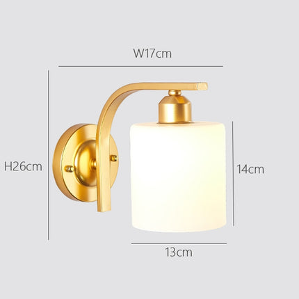 5W Warm Light Simple Bedroom Study Bedside Lamp LED Wall Lamp Creative Corridor Wall Lamp(2035 Gold Smoke Gray)-garmade.com
