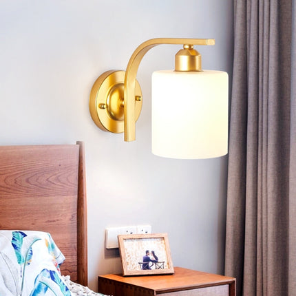 5W Warm Light Simple Bedroom Study Bedside Lamp LED Wall Lamp Creative Corridor Wall Lamp(2035 Gold Gradient Blue)-garmade.com