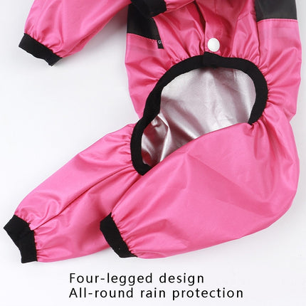 Seasons Universal Raincoat For Dogs Four-Legged Clothing Transparent PU Waterproof Clothing, Size: S(Rose Red)-garmade.com