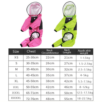 Seasons Universal Raincoat For Dogs Four-Legged Clothing Transparent PU Waterproof Clothing, Size: S(Apple Green)-garmade.com