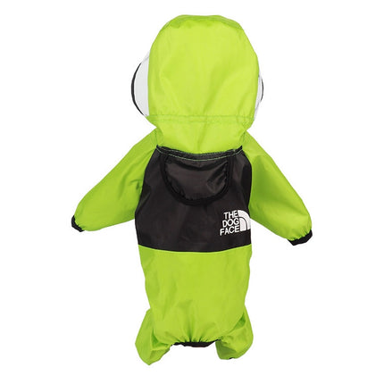 Seasons Universal Raincoat For Dogs Four-Legged Clothing Transparent PU Waterproof Clothing, Size: M(Apple Green)-garmade.com