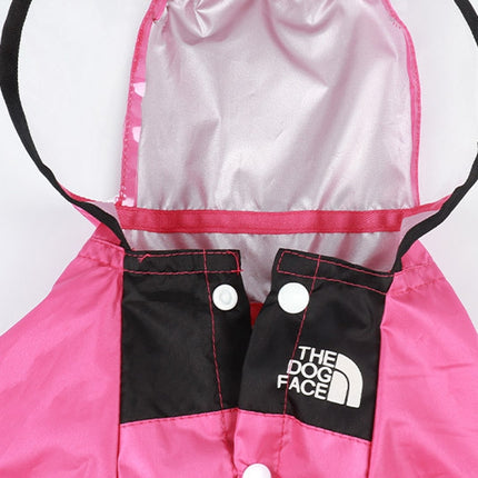 Seasons Universal Raincoat For Dogs Four-Legged Clothing Transparent PU Waterproof Clothing, Size: XL(Rose Red)-garmade.com