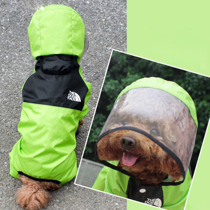 Seasons Universal Raincoat For Dogs Four-Legged Clothing Transparent PU Waterproof Clothing, Size: XXXXL(Apple Green)-garmade.com