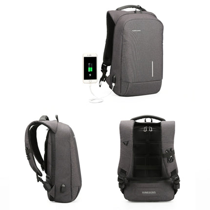 KINGSONS KS-3149 Laptop Backpack College Student Anti-Theft USB Shoulders Bag 13-inch (Dark Gray)-garmade.com