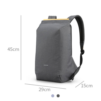 KINGSONS KS3207W Student Shoulders Bag Computer Backpack with External USB Port(Light Blue)-garmade.com