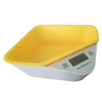 5kg/1g Kitchen Electronic Scale Coffee Scales Baking Food Scale Pallet Scale Pet Scale(White Yellow)-garmade.com