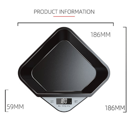 5kg/1g Kitchen Electronic Scale Coffee Scales Baking Food Scale Pallet Scale Pet Scale(Black)-garmade.com