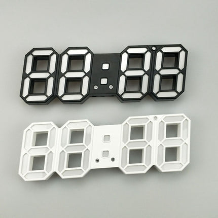 6609 3D Stereo LED Alarm Clock Living Room 3D Wall Clock, Colour: Green-garmade.com