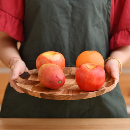 Wooden Tray Dinner Plate Household Fruit Cake Dessert Plate Wooden Dish Round 15cm-garmade.com