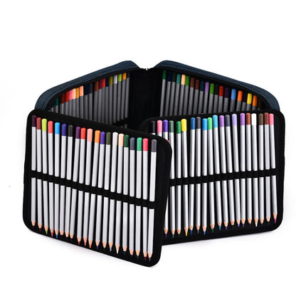 120 Color Pencil Case Large Capacity Student Portable Stationery Bag(Gray Black)-garmade.com