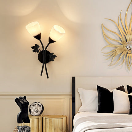 6014 Iron Wall Lights LED Bedroom Bedside Lights Postmodern Corridor Trump Light Hotel Restaurant Lighting, Power source: 12W White Light( Gold Single Head)-garmade.com