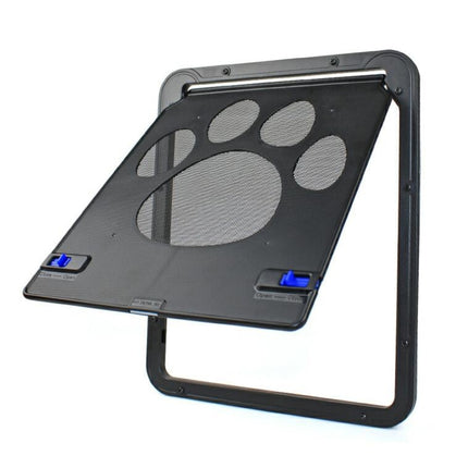 Pet Supplies Dog Paw Print Door Bite-Proof Small Dog Cat Screen Window Door Cat And Dog Door(Black)-garmade.com