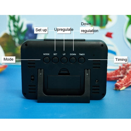 Color Screen Children Electronic Alarm Clock LCD Bedside Alarm Clock(Black Shell Turtle)-garmade.com