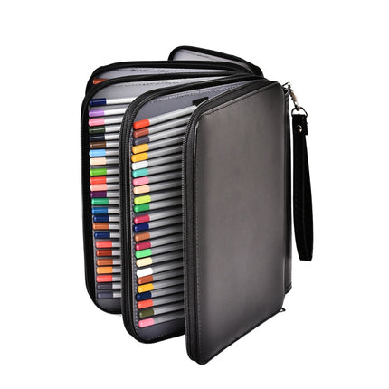 184 Hole Art Storage Pencil Case Multicolor Sketch Pen Color Lead Large Capacity Stationery Box(Black)-garmade.com