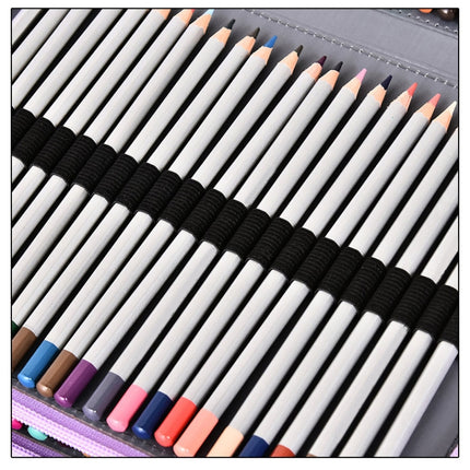 184 Hole Art Storage Pencil Case Multicolor Sketch Pen Color Lead Large Capacity Stationery Box(Brown)-garmade.com