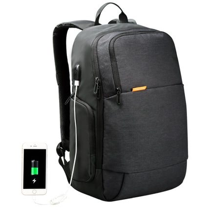 KINGSONS KS3143 Leisure Computer Bag USB Anti-Splashing Laptop Shoulder Anti-Theft Backpack(Gray)-garmade.com