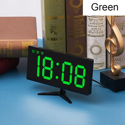 6615A LED Electronic Clock Smart Digital Table Clock(Green)-garmade.com