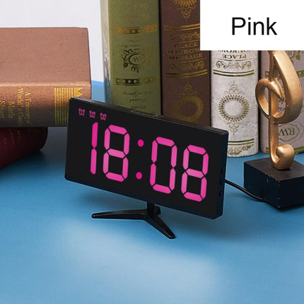 6615A LED Electronic Clock Smart Digital Table Clock(Pink)-garmade.com