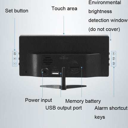 6615A LED Electronic Clock Smart Digital Table Clock(White)-garmade.com