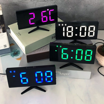 6615A LED Electronic Clock Smart Digital Table Clock(Pink)-garmade.com