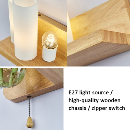 Wooden Bedside Wall Lamp Led Indoor Corridor Aisle Balcony Wall Lamp, Power source: 12W Tri-color Light(5026 Left)-garmade.com