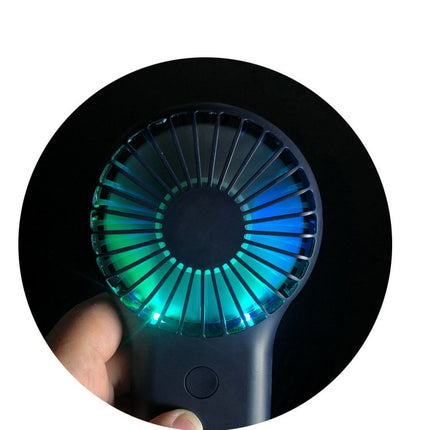 Handheld Pocket Mini Small Fan Portable Charging Outdoor USB Fan With 7 Color Light(Pink)-garmade.com