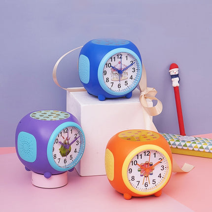 Children Romantic Starry Sky Projection Music Pointer Alarm Clock(Blue)-garmade.com