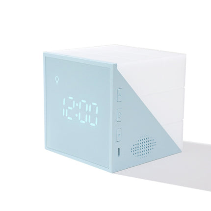 Cube Alarm Clock With LED Night Light USB Charging Cartoon Colorful Alarm Clock(Blue)-garmade.com