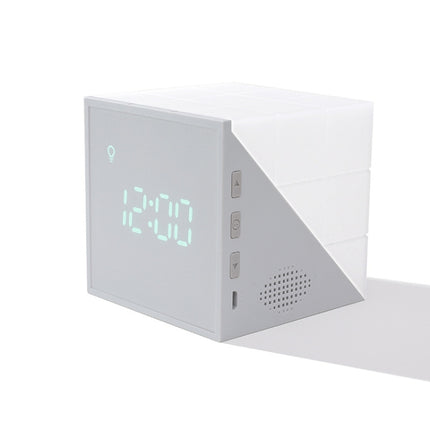 Cube Alarm Clock With LED Night Light USB Charging Cartoon Colorful Alarm Clock(Gray)-garmade.com