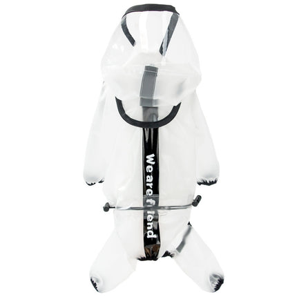 Dog Raincoat Four Foot Waterproof Transparent Reflective Poncho, Size: XS(Matte White)-garmade.com