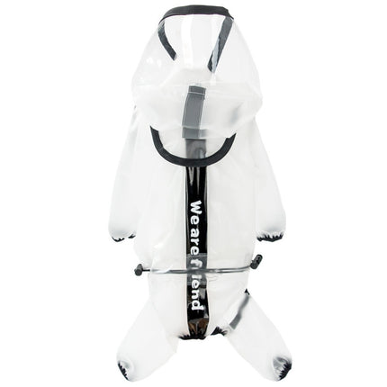 Dog Raincoat Four Foot Waterproof Transparent Reflective Poncho, Size: M(Matte White)-garmade.com