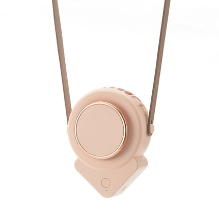 H3 Mini Lazy USB Hanging Neck Fan Student Outdoor Leafless Triangle Fan(Pink)-garmade.com