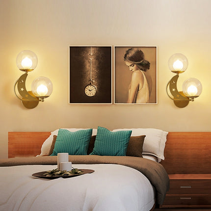 Bedroom Bedside Wall Lamp Indoor Background Wall Lamp Without Light Bulb(6080 Golden Left)-garmade.com