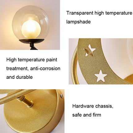 Bedroom Bedside Wall Lamp Indoor Background Wall Lamp Without Light Bulb(6080 Golden Right)-garmade.com